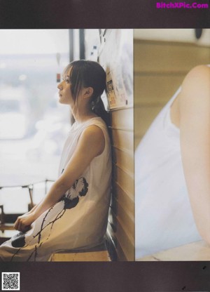 A collage of photos of a woman in a white dress.